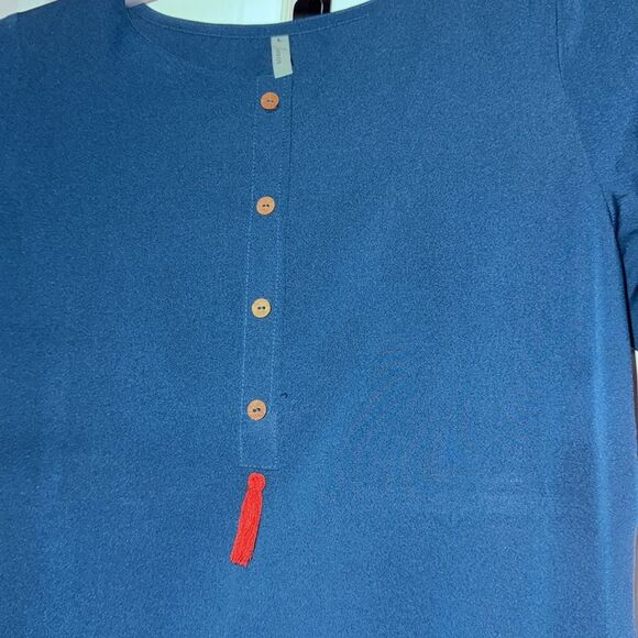 Women's Turquoise Kurti Top,Tunic length or midi dress Casual wear L NWOT - Picture 8 of 10